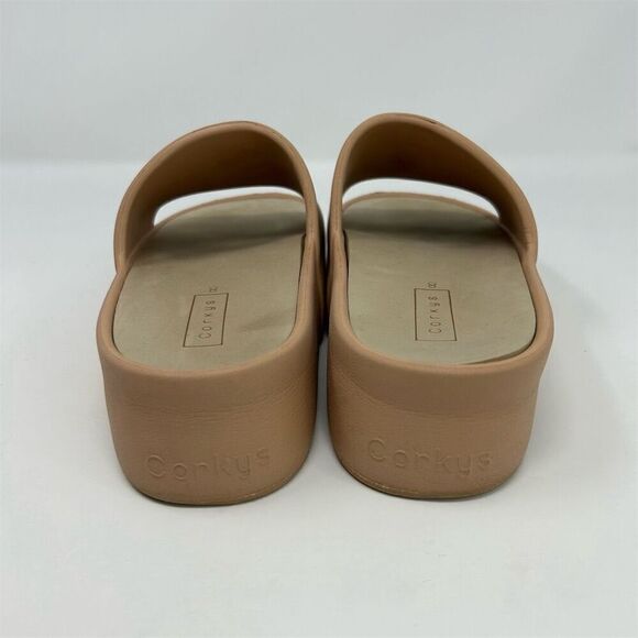 Corky's Women's Slip-On Sandals Size 8 Beige Casual Summer Flat Platform - Picture 10 of 10